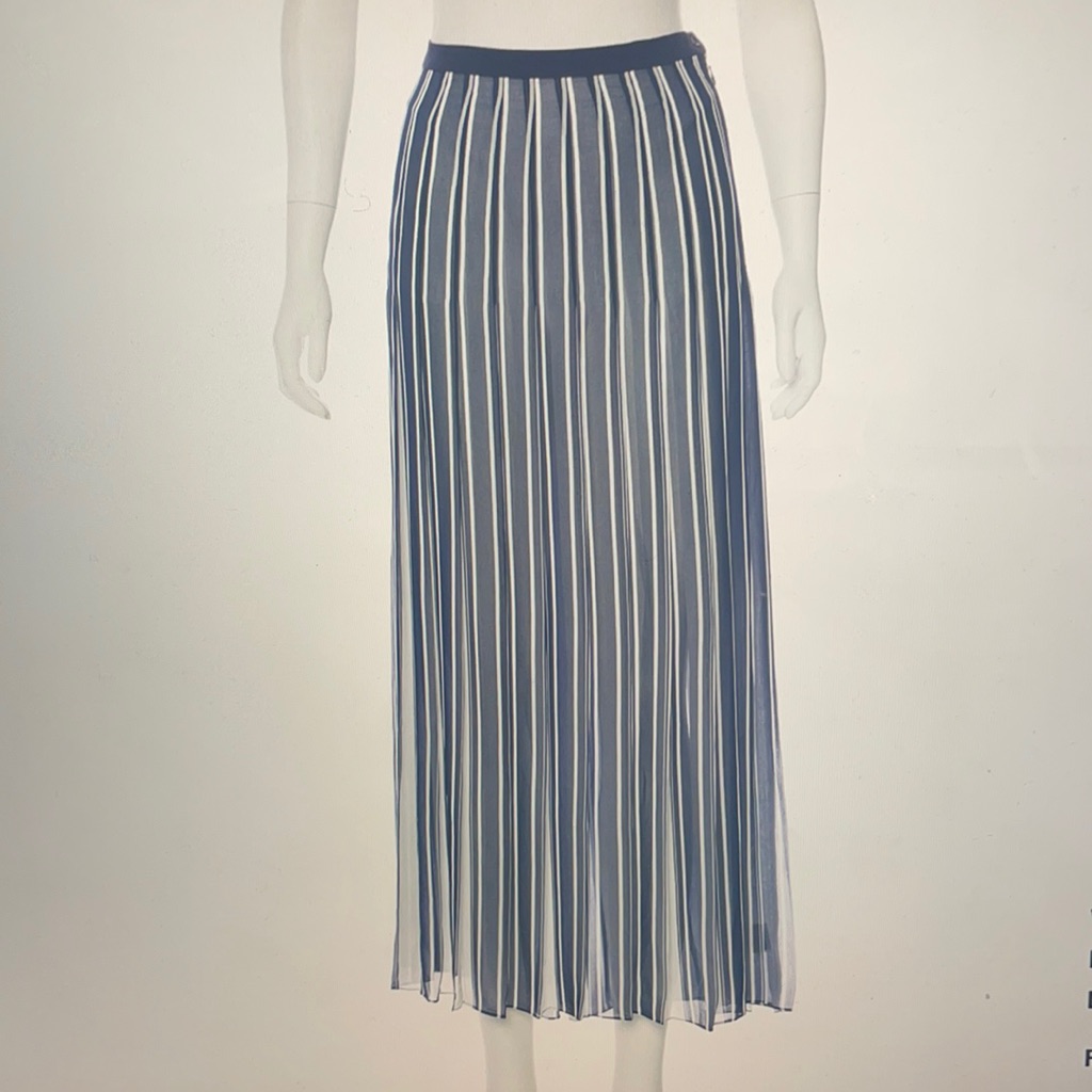 Etro Maxi Skirt With Tags Size Medium Navy And White